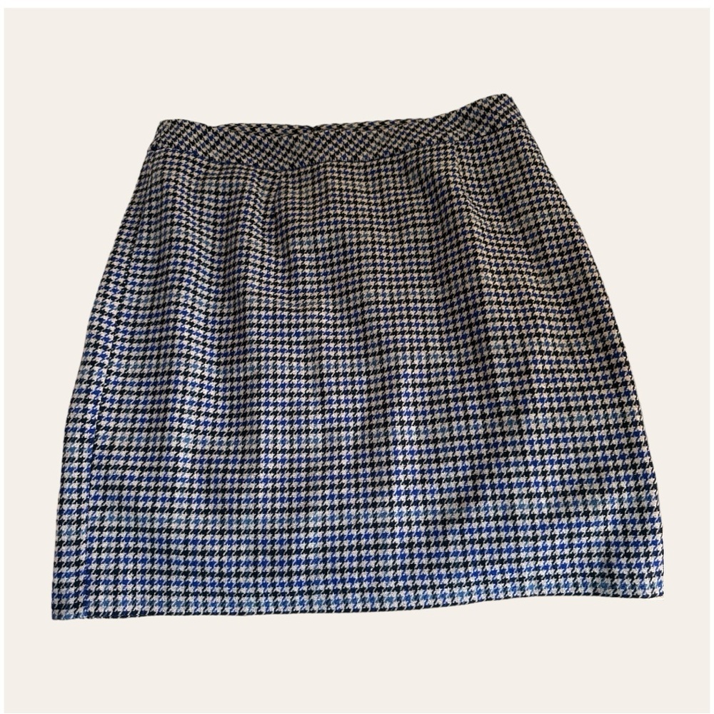 Chadwick’s - Houndstooth Print Pencil Skirt Wool Blend